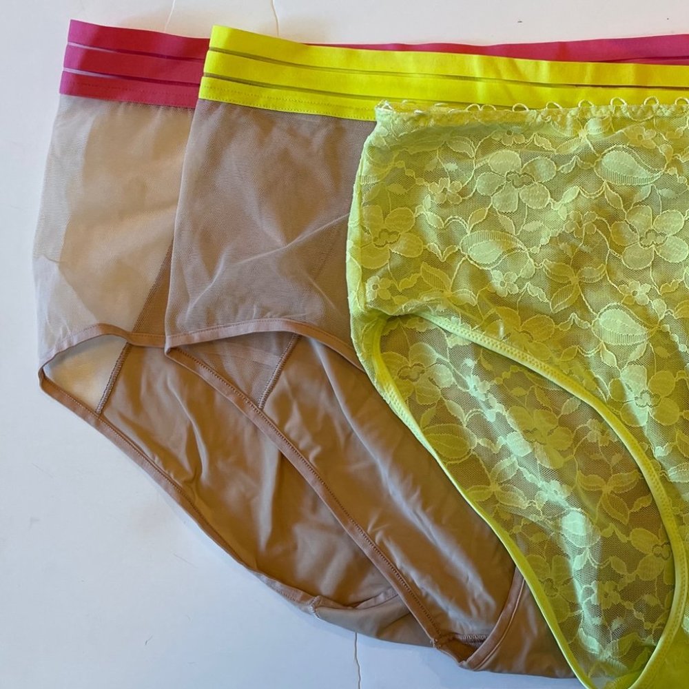 BNWT Maison Lejaby Sunny Nufit Pink Panty Set Nude Pink Yellow XXL